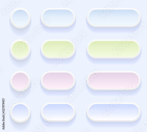 Wallpaper Mural Pastel color buttons for user interface, simple multicolored 3D modern design Torontodigital.ca