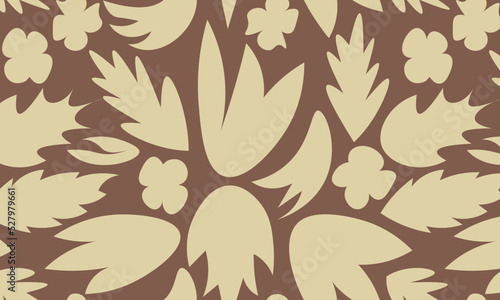 Seamless pattern with flowers on white background, in vector format.