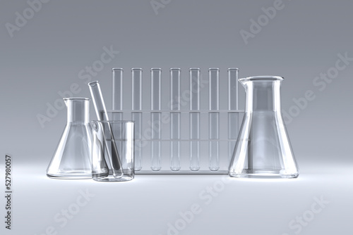 Laboratory flask with chemical solutions