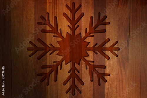 Christmas design on wood