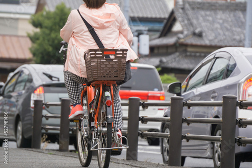 Tableau sur toile 歩道の自転車