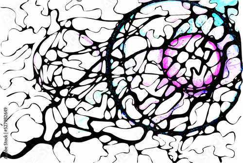 Vector image abstraction of molecules and planets