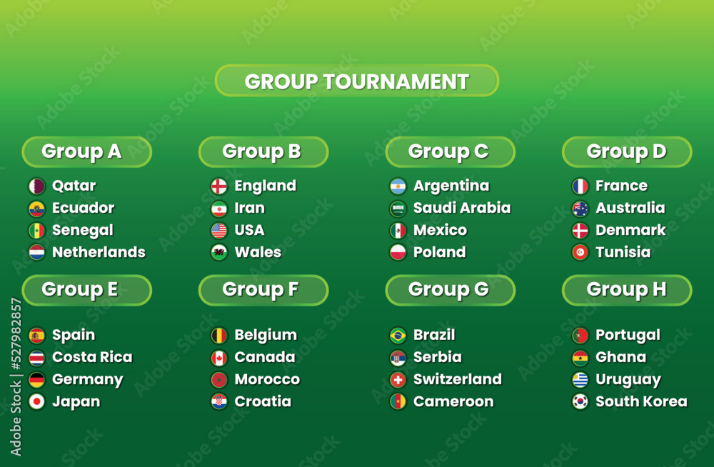 Match schedule groups template. Premium design for international world ...