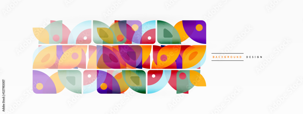 Colorful minimal geometric abstract background. Triangle shape with round elements, circles. Trendy techno business template for wallpaper, banner, background or landing Colorful minimal geometric abstract background. Triangle shape with round elements, circles. Trendy techno business template for wallpaper, banner, background or landing