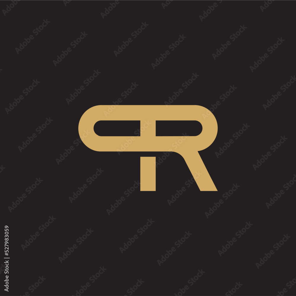PR letter gold tech industry logo vector image PR letter gold tech industry logo vector image