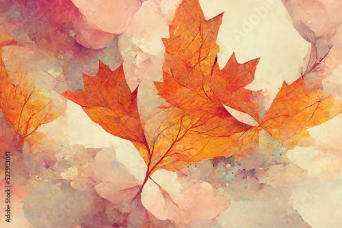 Art abstract background autumn leaves texture design with nature-inspired. 3d illustration