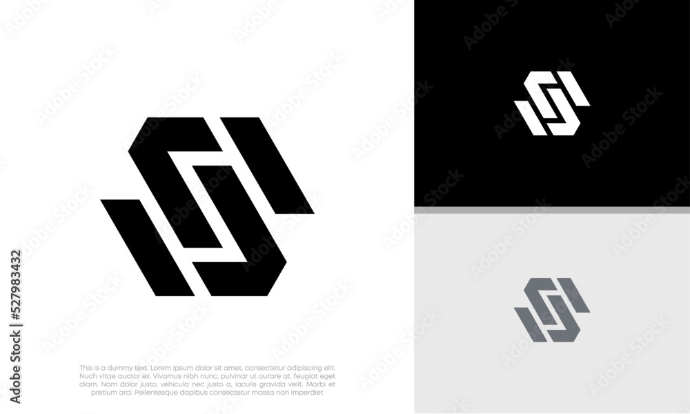 Fototapeta premium Initials S logo design. Initial Letter Logo. Innovative high tech logo template.