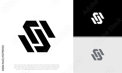 Initials S logo design. Initial Letter Logo. Innovative high tech logo template.