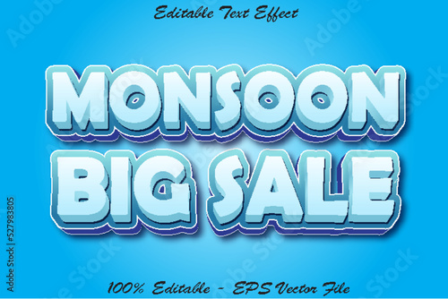 MONSOON BIG SALE editable text effect 3d emboss style design
