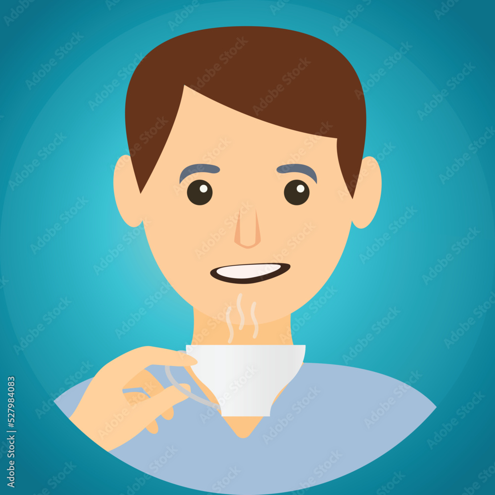 Man drinking a hot beverage from a cup Man drinking a hot beverage from a cup