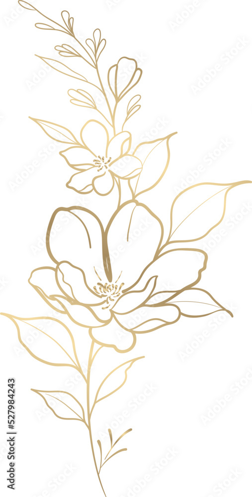 gold flower vector Stock Vector | Adobe Stock