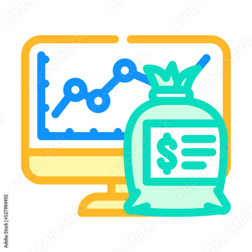 roi increase color icon vector. roi increase sign. isolated symbol illustration