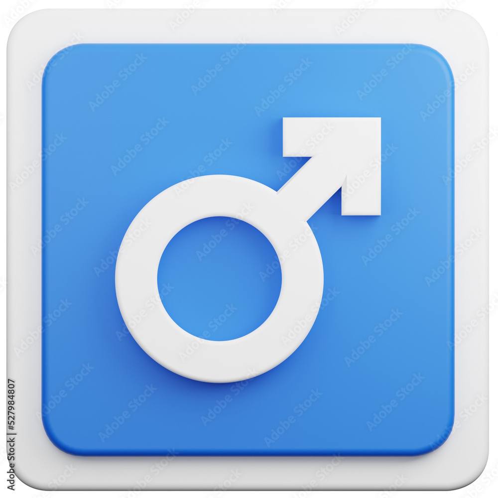 male man symbol signage on transparent background. 3D Illustration male man symbol signage on transparent background. 3D Illustration