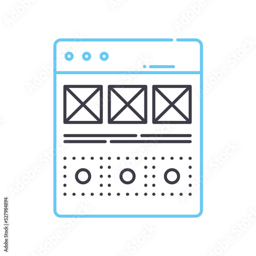 wireframes line icon, outline symbol, vector illustration, concept sign