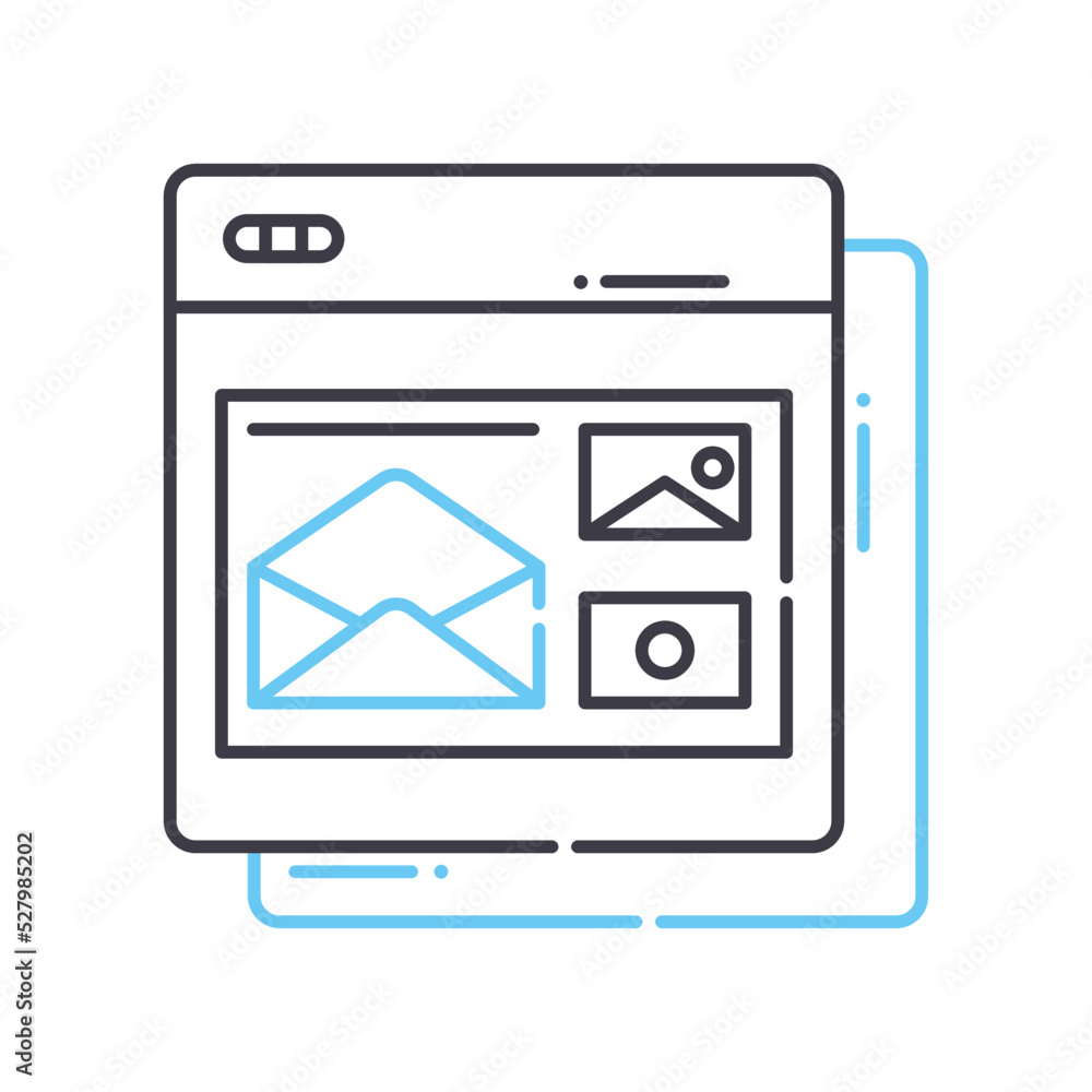 website mail line icon, outline symbol, vector illustration, concept sign website mail line icon, outline symbol, vector illustration, concept sign