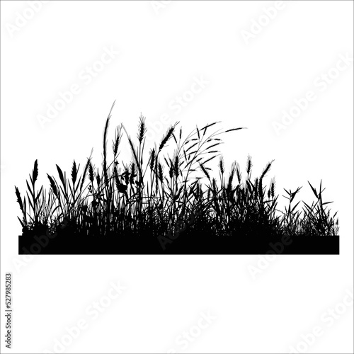 cute grass silhouette illustration © Curut Design Store
