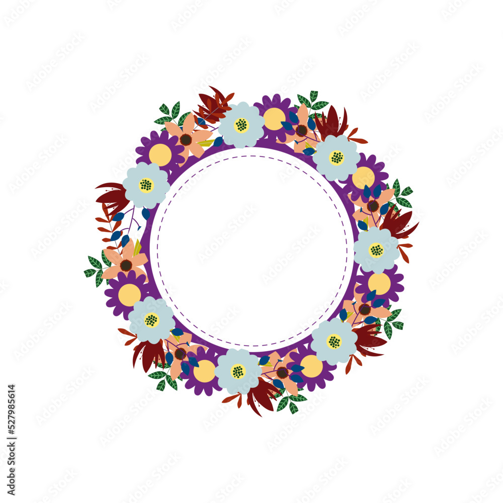 abstract floral with round shape abstract floral with round shape