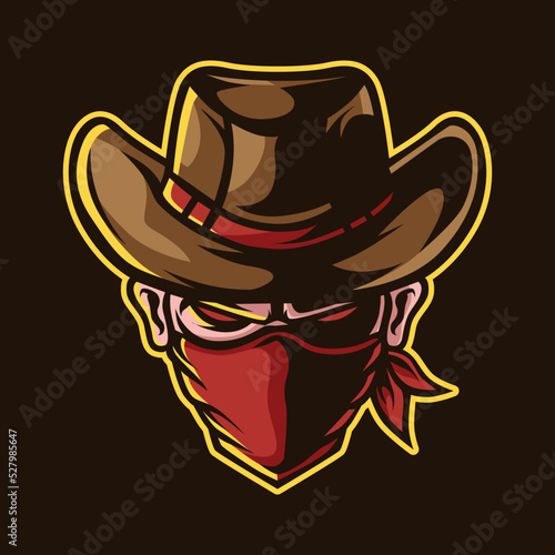 Bandit Head With Mask Illustration