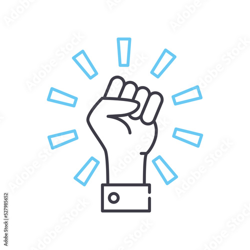 willpower line icon, outline symbol, vector illustration, concept sign