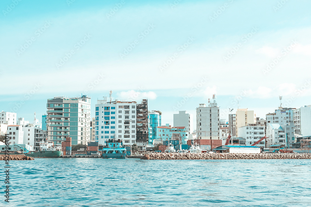 he Maldives and skyscrapers, transfer from the airport to the Islands by boat he Maldives and skyscrapers, transfer from the airport to the Islands by boat