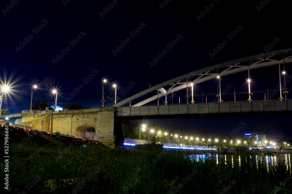 Bridge over Tisza in Szeged at night