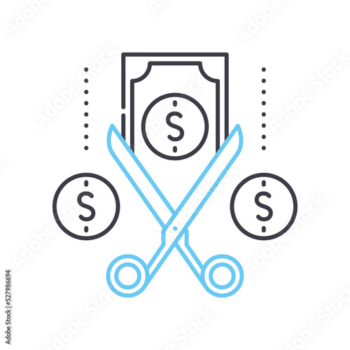 Wallpaper Mural waste of money line icon, outline symbol, vector illustration, concept sign Torontodigital.ca