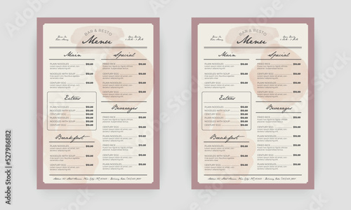 Restaurant menu template. social media marketing web banner template design. healthy food business online promotion flyer with abstract background, logo and icon. Sale cover.