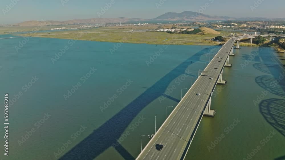 Martinez bridge connecting to Benicia over the bay Martinez bridge connecting to Benicia over the bay