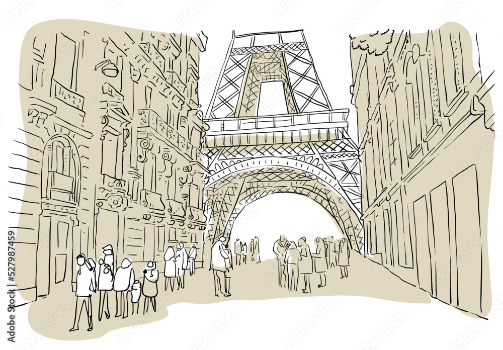 Eiffel tower -Paris -France- Illustration Eiffel tower -Paris -France- Illustration