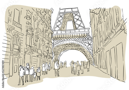 Eiffel tower -Paris -France- Illustration