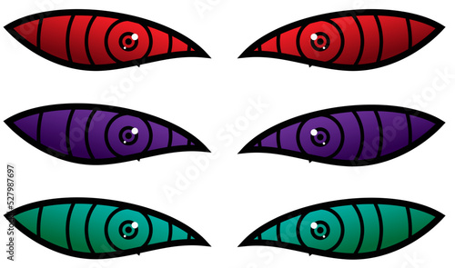 set of colorful fishes for comic or others photo