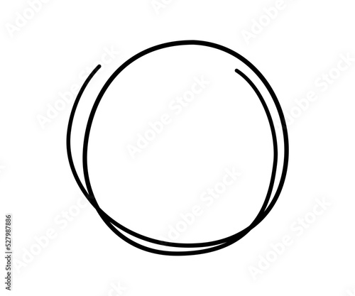 Hand drawn scribble circle. Doodle sketch underline. Highlight circle frame. Oval in doodle style. Vector illustration isolated on white background.