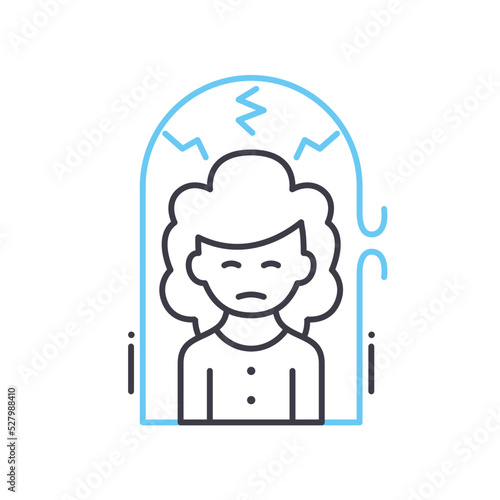 vulnerability line icon, outline symbol, vector illustration, concept sign