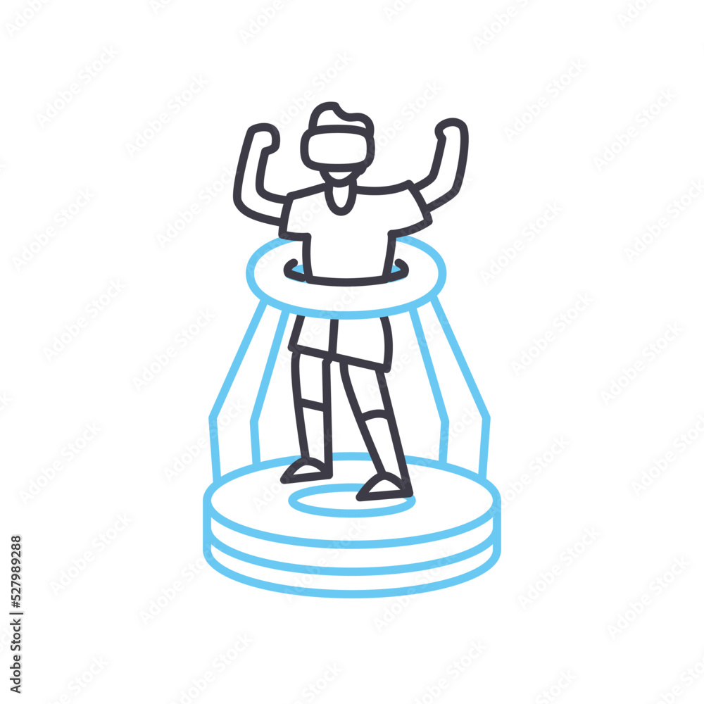 vr platform line icon, outline symbol, vector illustration, concept sign vr platform line icon, outline symbol, vector illustration, concept sign