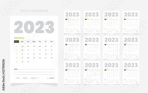 2023 calendar design template  12 page 2023 creative wall calendar design template