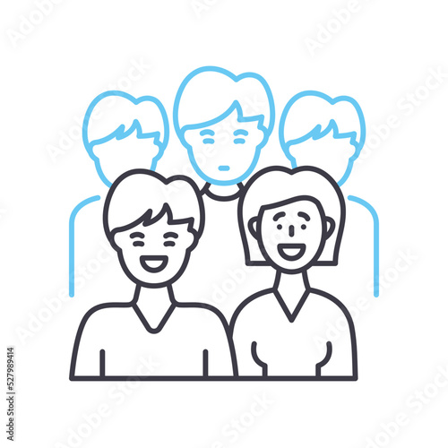 voters line icon, outline symbol, vector illustration, concept sign