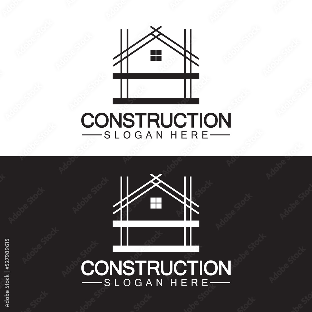 Construction, home repair, and Building Concept Logo Design, Home building Construction vector logo template