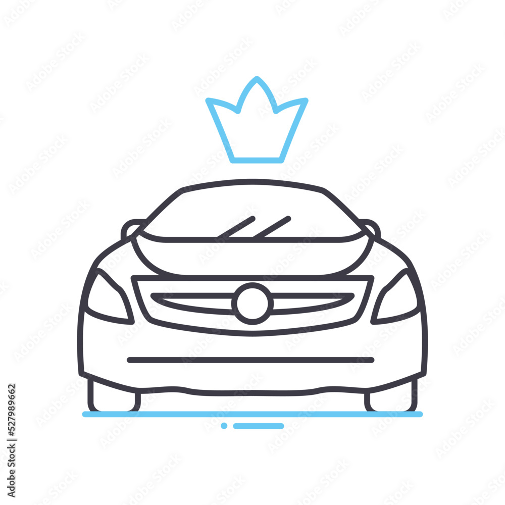 vip status car line icon, outline symbol, vector illustration, concept sign