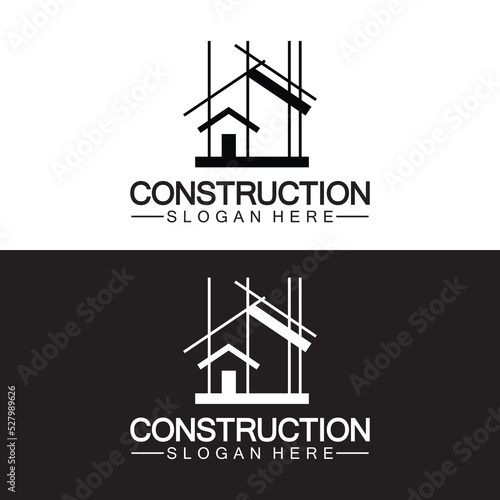 Construction, home repair, and Building Concept Logo Design, Home building Construction vector logo template