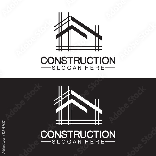 Construction, home repair, and Building Concept Logo Design, Home building Construction vector logo template