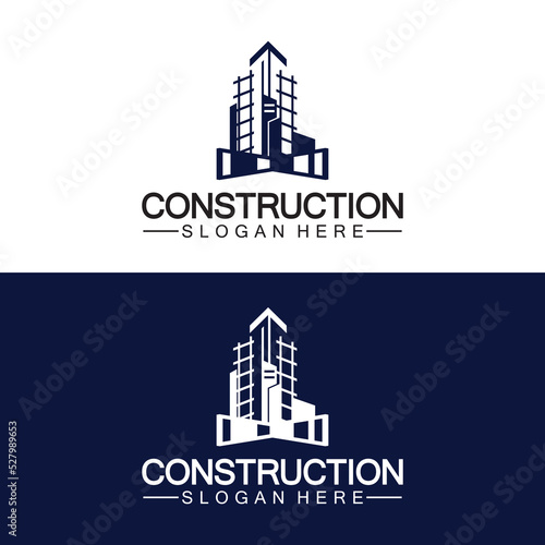 Construction  home repair  and Building Concept Logo Design  Home building Construction vector logo template