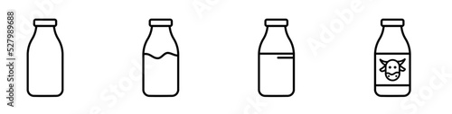 Milk bottle - vector icon set