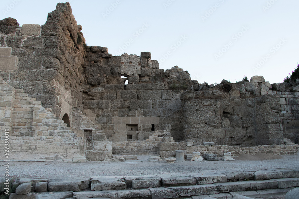 The ruins of city from the time of the Roman Empire. Ancient city ruins.