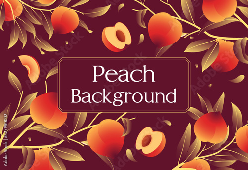 Vintage fruit illustration for background