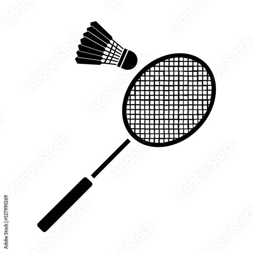 Badminton black icon. Suitable for website, content design, poster, banner, or video editing needs