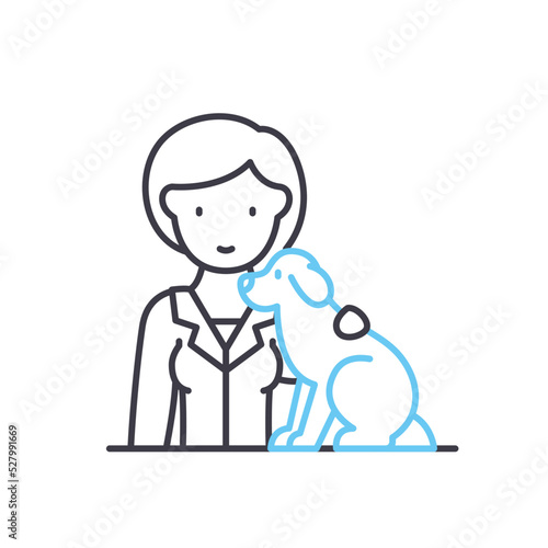 veterinarian line icon, outline symbol, vector illustration, concept sign