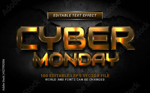 modern gold cyber monday sale text effect background