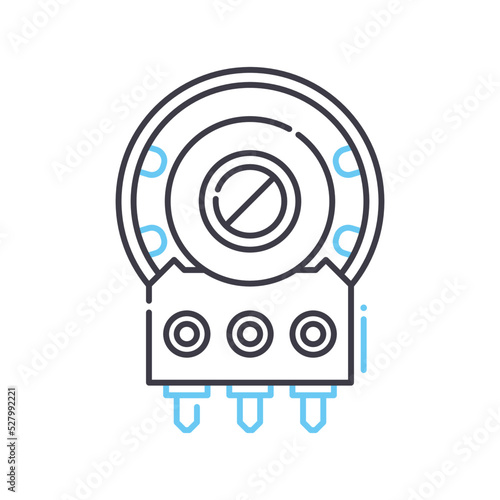 variable resistor line icon, outline symbol, vector illustration, concept sign