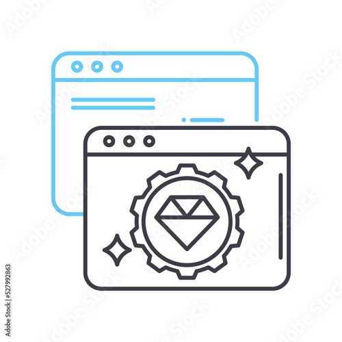 valuable software line icon, outline symbol, vector illustration, concept sign
