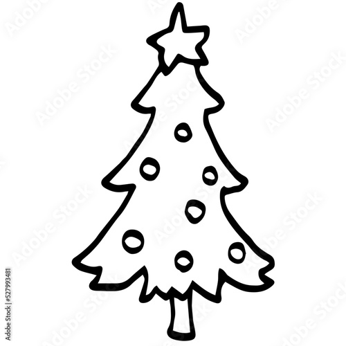 A simple hand drawn decorated tree icon